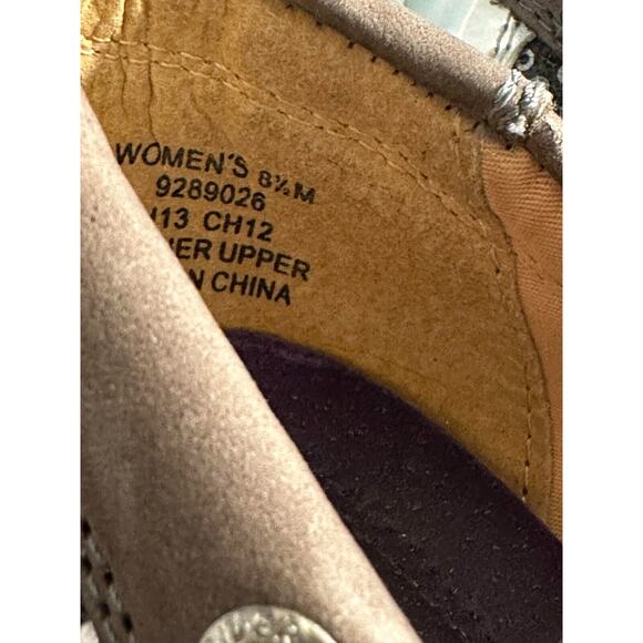 Sperry Top Womens 8.5M Brown Suede Sliders Cream Sequins Silver Wedges Heel - Picture 5 of 7